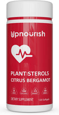 UpNourish Plant Sterols Citrus Bergamot Supplement with CoQ10, Omega 3, Olive Leaf, Turmeric Curcumin, Black Garlic and Niacin - 120 Softgels - PrimeBioHealth - canada supplements