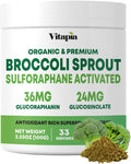 Vitapia Organic Broccoli Sprout Powder for Sulforaphane, Antioxidant, Brain, Skin, Heart Health Support - 100g Powder Supplement & 33 Day Supply - Non-GMO, Gluten-Free, Vegan-Friendly - PrimeBioHealth - canada supplements