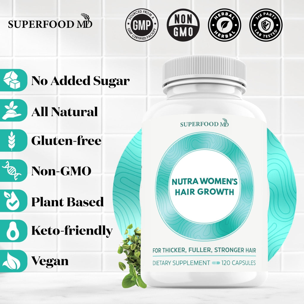 Women's Balance Hair Growth Supplements, Ages 45 and Up, Customer Proven for Visibly Thicker Hair and Scalp Coverage, Soy-Free, Made with 26 Ingredients including Beta Carotenes - 2 Month Supply - PrimeBioHealth - canada supplements